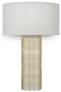 Applique Contemporanea Impressive Metallo Oro 1 Luce Diffusore Tessuto Bianco