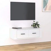 Mobile porta tv sospeso bianco 80x36x25cm in legno multistrato