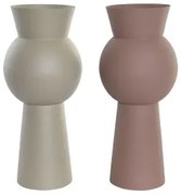 Vaso DKD Home Decor Beige Rosa Ferro 17 x 17 x 40,5 cm (2 Unità)