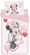 Set copripiumino e federa da bambini rosa in cotone per letto singolo 140x200 cm Minnie "Balloon" – Jerry Fabrics
