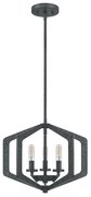 Lampadario Industrial Nordico Vanguard Acciaio Nero Antico 3 Luci E14