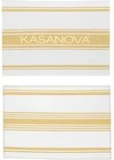 Set 2 strofinacci cucina 50x70 cm righe cotone giallo