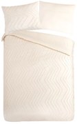 Set lenzuola letto una piazza e mezza in microfibra crema 140x220 cm Pure Zigzag - Good Morning