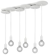Trio - Lampadario su corda DISCUS 6xE27/28W/230V bianco