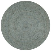 Tappeto Lavorato A Mano İn Juta Rotondo 150 Cm Verde Oliva /