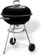 Weber - Barbecue rotondo a carbone con ruote e griglia in acciaio cromato original compact kettle - Ø47 cm