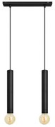 Lampadario a sospensione con filo TUBA 2xE27/15W/230V nero