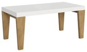 Tavolo allungabile 90x180/284 cm Spimbo Mix piano Bianco Frassino - gambe Quercia Natura