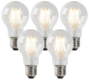 Set di 5 lampadine LED dimmerabili E27 vetro trasparente 4W 320lm 2200K