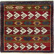 Shiraz Tappeto 60x60 Rosso (Iran) Annodato A Mano