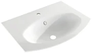 Lavabo integrale rettangolare L 70 x H 16 x P 52 cm in resina bianco