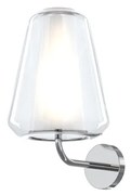 Applique Contemporanea Double Skin Gamma Metallo Cromo Vetro Trasp. 1 Luce E27