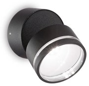 Applique Moderna Round Omega Metallo Nero Led 7W 4000K Luce Naturale