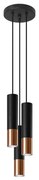 Sollux SL.0949 - Lampadario a sospensione con filo LOOPEZ 3xGU10/10W/230V arrotondato nero/rame