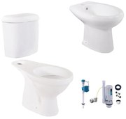 Coppia sanitari distanziato scarico a parete Lake WC: P 64.5 x L 36 x H 40.4 cm, bidet: P 52 x L 36 x H 39.5 cm