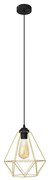 Lampadario a sospensione con filo KARO 1xE27/15W/230V oro/nero