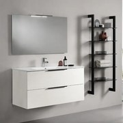 Mobile bagno sospeso 100 cm specchio e lampada LED - Bali Olmo Bianco