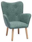 Poltrona da bambino in stile scandinavo verde-grigio in tessuto e legno chiaro BABY BRISTOL