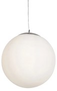 Lampada a sospensione scandinava smart argento con vetro opale 50cm incl. WiFi A60 - Ball 50