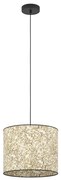 Lampadario A Sospensione Vintage Butterburn Acciaio Nero Beige 1 Luce E27
