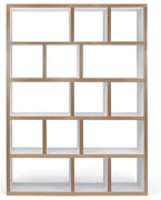 Libreria bianca con bordo in legno 150x198 cm Berlin - TemaHome