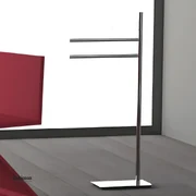 Colombo "Square" Piantana Porta Salviette Doppio In Ottone Finitura Vetro Acidato Naturale