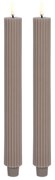 Uyuni - Candela a Cono LED Grooved 2-pack 3,2x25,5 cm Sandstone/Smooth Uyuni Lighting