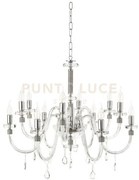 Lampadario dido 12 luci cristallo e cromo attacco e14 d.83cm