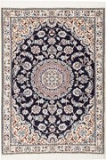 Nain Tappeto 110x80 Blu (Iran) Annodato A Mano