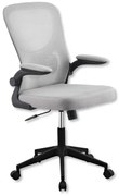 Poltrona Ufficio Alice in Tessuto Traspirante Grigio con Base in Nylon Nero