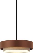 Lampada a sospensione moderna bronzo scuro con tortora 50cm 3 luci - Drum Duo