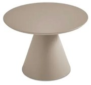 Tavolino rotondo con piano in legno e base in metallo Tortora - TRIADE Medium