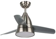 Lampadario Ventilatore da soffitto Niquel Silence 24W illuminazione Led regolabile con telecomando M LEDME