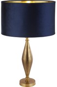 Lampada Da Scrivania Contemporanea Segale Ottone 1 Tessuto Blu Luce E27