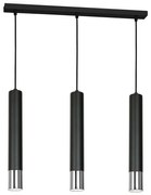 Lampadario a sospensione con filo NEST 3xGU10/8W/230V nero/cromo lucido