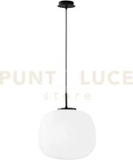 Lampadario a sospensione tolomeo sferica bianca opale 1 luce attacc...