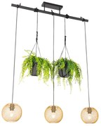 Lampada a sospensione industriale oro 3 luci - Flor