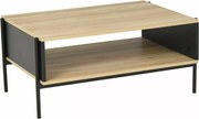 Tavolino Karina A in MDF rovere e metallo nero – 90x60x41 cm