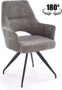 Sedia girevole K542 in tessuto grigio