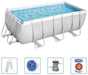 Set Piscina Power Steel Rettangolare 412x201x122 cm Bestway