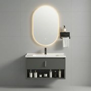 Set di mobili da bagno con lavabo River 60cm Grey