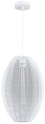 Lampadario a sospensione con filo KAREI 1xE27/20W/230V diametro 30 cm bianco