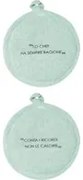 Set 2 presine 17 cm verde con scritta