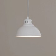 Luminex Lampada a sospensione Sven, a 1 luce, bianco, acciaio, E27