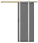 Porta scorrevole con sistema a incasso H205 x L83 cm Alluminio e Vetro temperato fumé - LINCI II