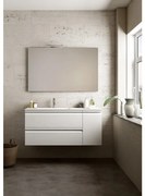 Mobile sottolavabo e lavabo Pull bianco in mdf L 120 x H 56 x P 46 cm, 1 anta 2 cassetti