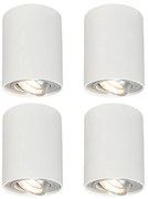 Set di 4 faretti orientabili e inclinabili bianchi - Rondoo up