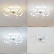 Lindby Ventilatore da soffitto a LED Lomata, bianco, silenzioso, Ø 23 cm