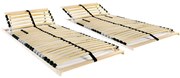 Reti a doghe 2 pz 7 zone con 28 doghe in legno 90x200 cm