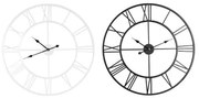 Orologio da Parete Home ESPRIT Bianco Nero Metallo 80 x 3 x 80 cm (2 Unità)